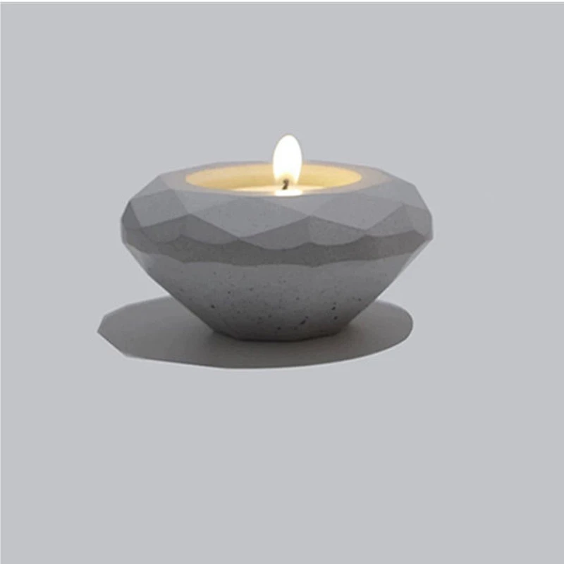 Personalized custom decoration ornaments desktop cement candle holder silicone mold