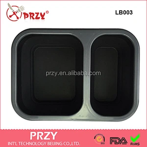 LB003 GOOD Food Grade Easy Carry Silicone Kitchen Foldable Lunch Box silicone