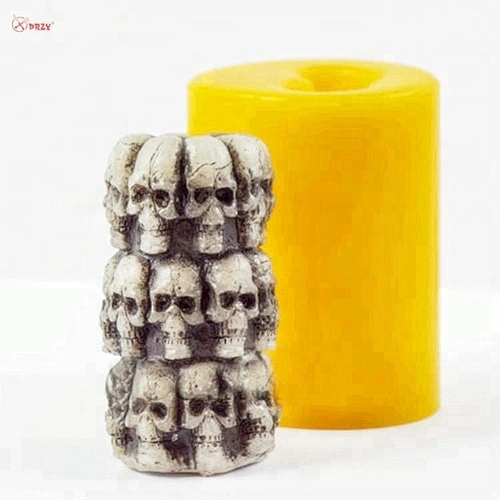 Little skull Candle Silica gel mold Halloween horrorible 3D skeleton head soap silicone molds