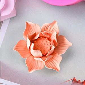 HC0028 Silica gel 3D molds Lotus silicone soap mold for flowers bouquet handmade soap making molds