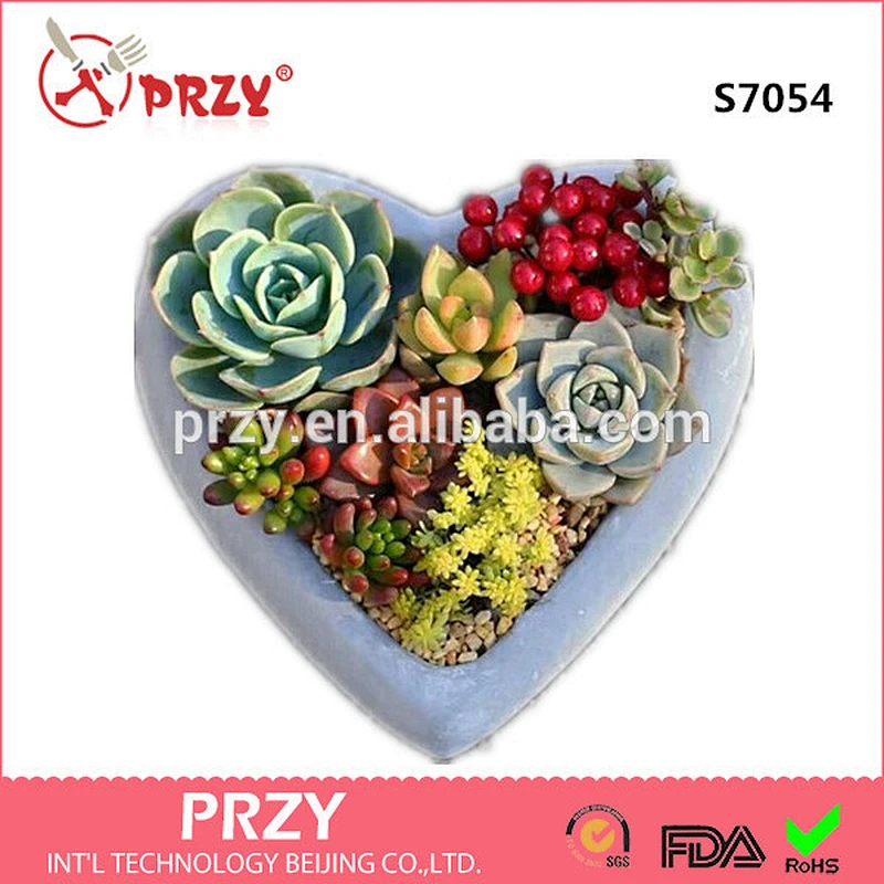 S7054 Heart shape flower pot Silicone concrete Clay mould concrete planter mold