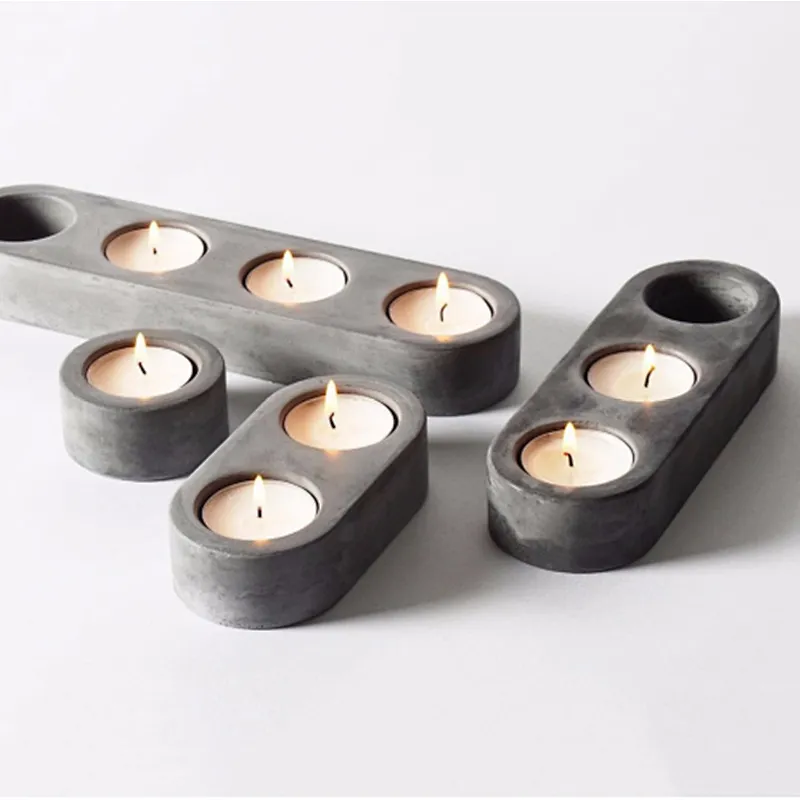 Cement silicon molds candle holder porous concrete mould silica gel mold