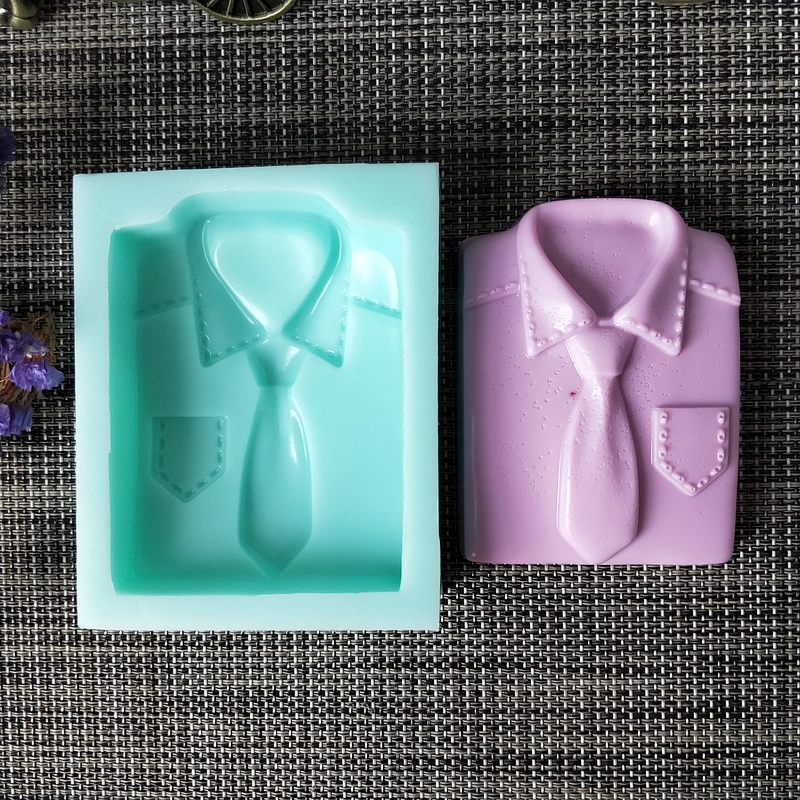 3D Handmade Gift Necktie Soap Silicone Mold with T-Shirt Shape Half Body Mold