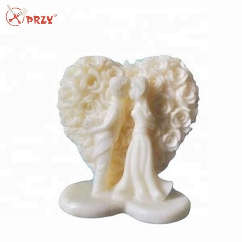 Groom and bride series love candle shape silicone mold