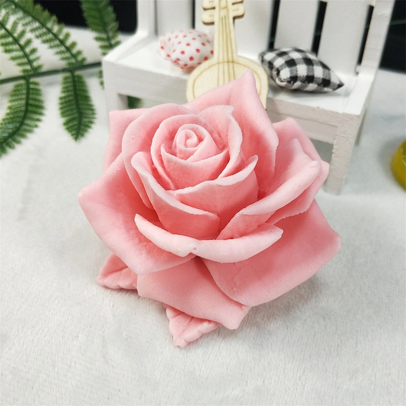 HC0190 PRZY 3D Artificial Flower Bloom Rose Aromatherapy Stone Silicone Soap Mold for Handmade Decoration