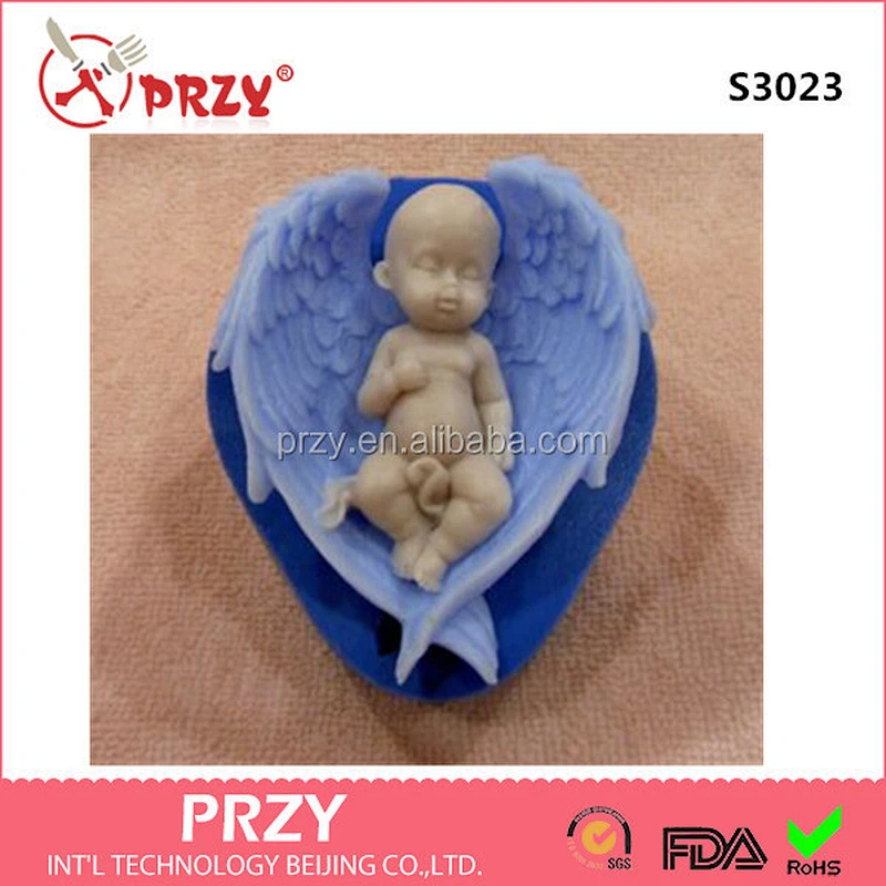 Baby sleeping on wings silicone mold silicone mold for soap Angel wings