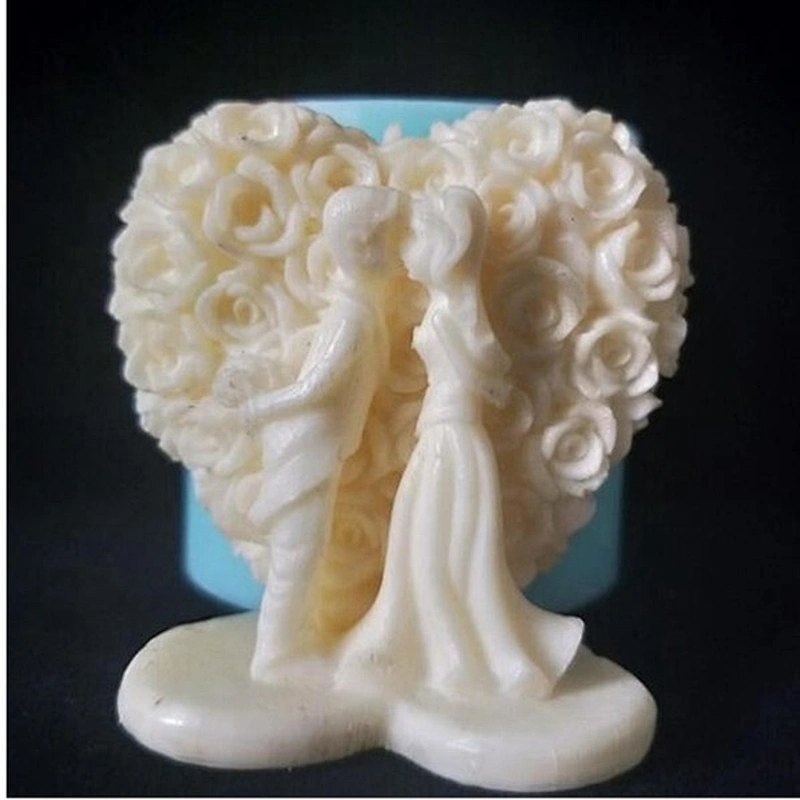 Groom and bride series love candle shape silicone mold