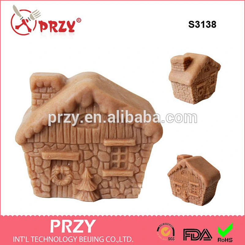 S3138 Christmas House Silicone Soap Mold soap for christmas