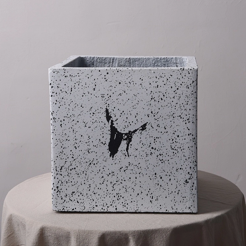 HP0049 Diameter 15 cm Square Shape Concrete Silicone Mold for Planter Cement Pot Home Decoration