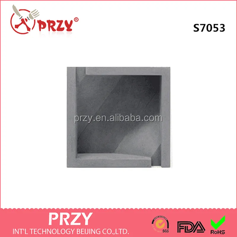 S7053 Square shapes silicone molds clay crafts home office decoration creative silicone mold for cement ashtray