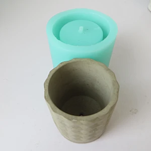 Cement silicone mold for round triangle texture pen holder