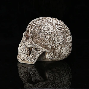 S9123 PRZY flower skull head mold Silicone skull fondant cake molds soap mold jelly ice baking cake molds