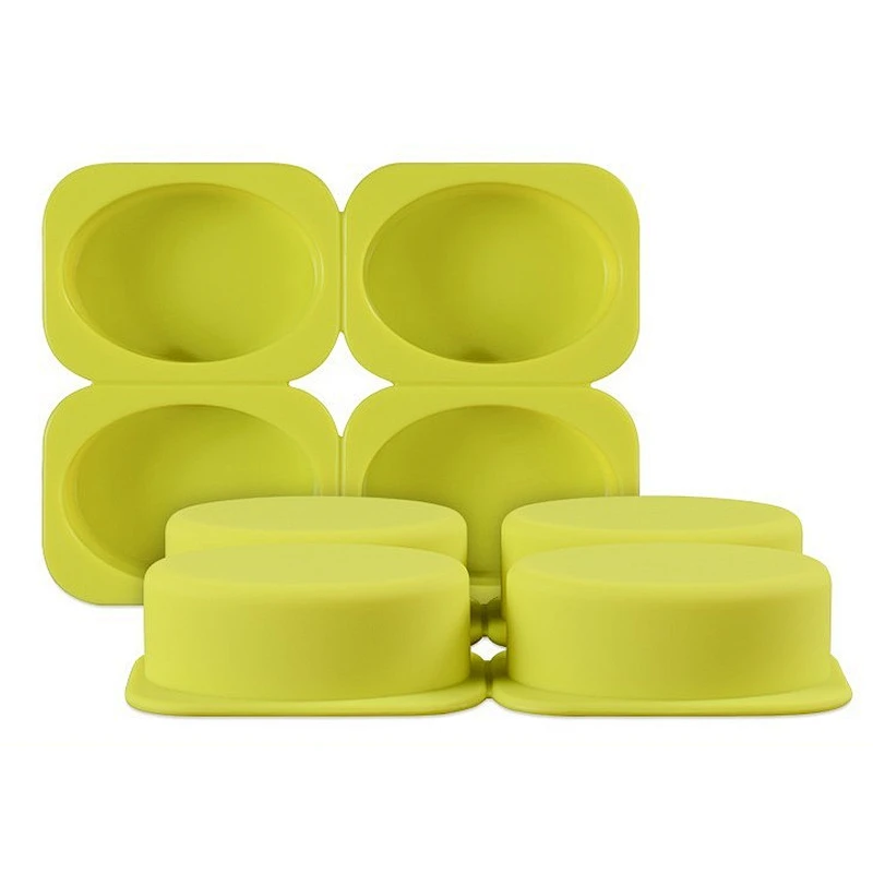 GOOD Oval Shape 4 cavity Soap Silicone Mold