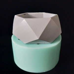 Simple cement garden flower pot hexagonal polygon silicone mold
