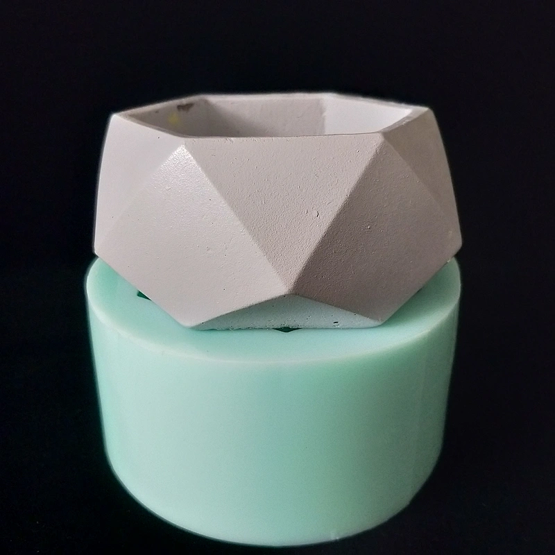 Simple cement garden flower pot hexagonal polygon silicone mold