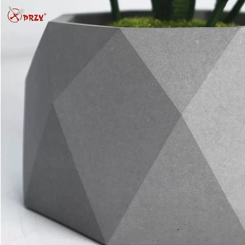 Octagonal cement flowerpot polygonal plant potted silicone mold