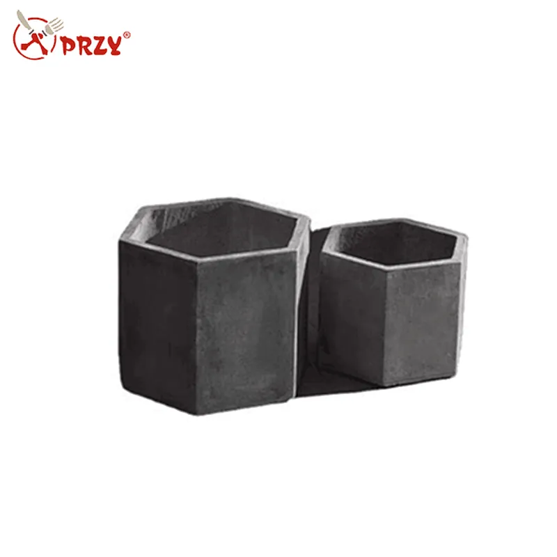 Large and small hexagonal geometric cement flower pot silicone mold