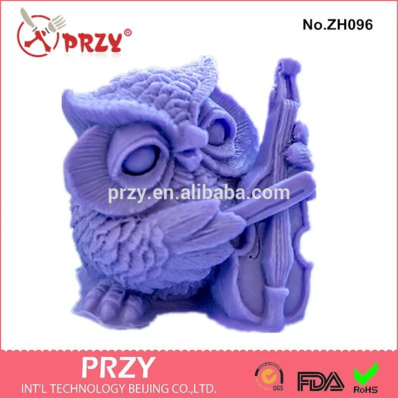 DIY craft owl shaped 3d silicone soap mold