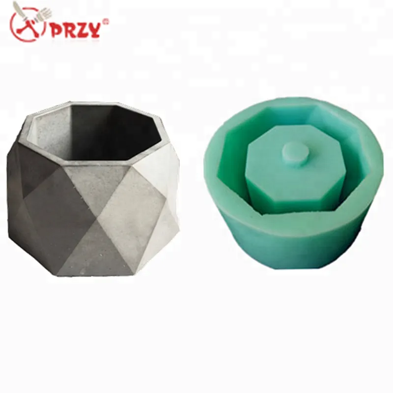 Simple concrete planter silicone mold Nordic style geometric cement flower pots 3d Decorations mould