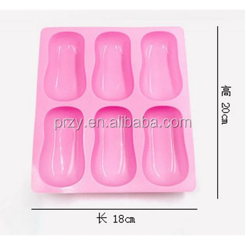 F1806 6 cavity Handmade soap mold silicone baby mold small waist mold