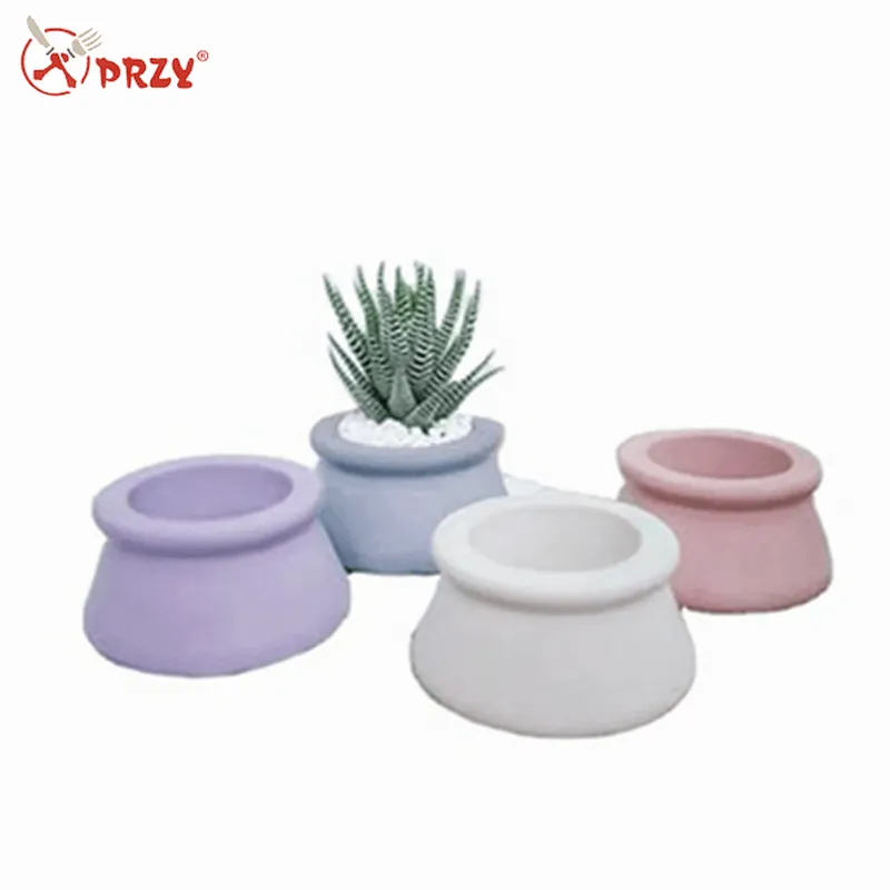 Small wine bottle shape cement plant flower pot silicone mold