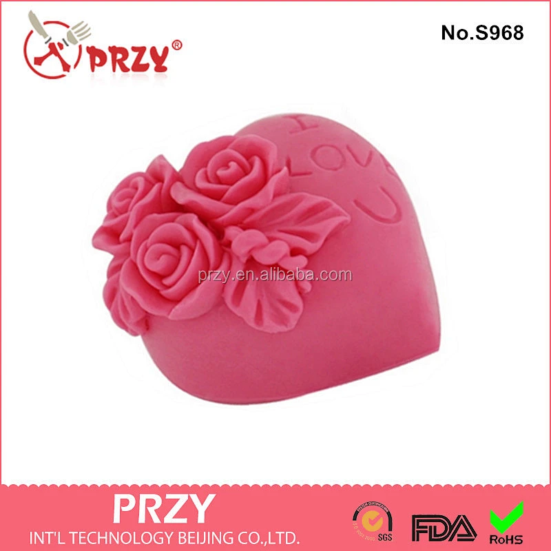 valentine's love heart handmade silicone molds for soap
