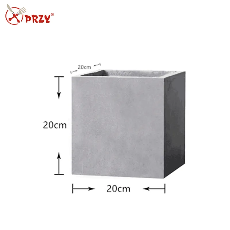 Garden large size square cement landscape flower pot silicone mold