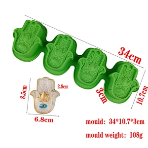 Hand of Fatima Mascot Khamsah Candle Silicone Mold for HAMSA Lotus in the Palm Silicone Soap Making Mold