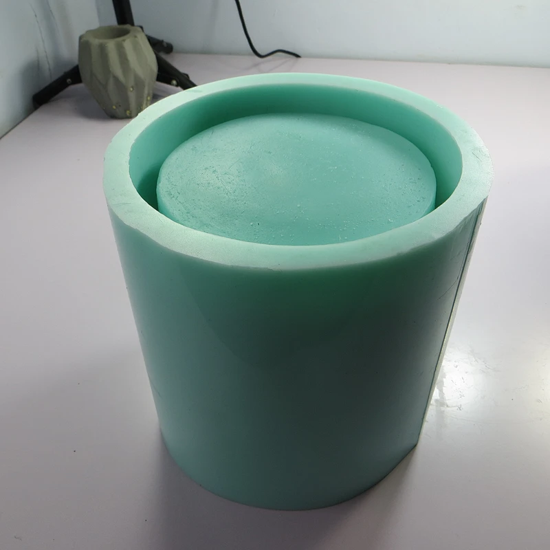 HP0030 Large Size Cylinder Shape Concrete Flower Pot Silicone Mold For Home Decoration
