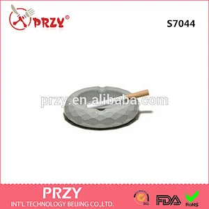 S7044 Round Cement concrete ashtray shape silicone soap mold