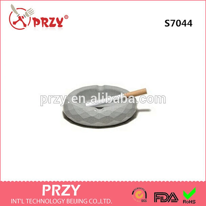 S7044 Round Cement concrete ashtray shape silicone soap mold