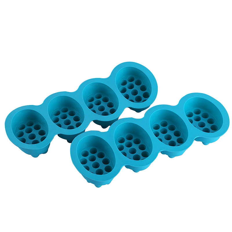 PR378 Cheap Massage Oval Shaped 4 Holes Handmade Soap Factory Directly Supply Silicone Mold