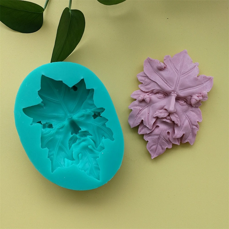 TS0067 Leaf Man Shaped Handmade Custom Soap Silicone Candle Mold of Cartoon Characters Old Father Soap Making