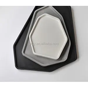PRZY 2018 new concrete Irregular polygons disk molds concrete home Nordic decorative fruit tray silicone molds