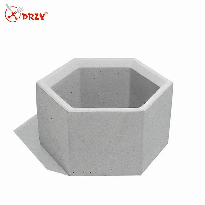 Hexagonal Cement Flower Pot Home Furnishing Decoration Silicone Mould