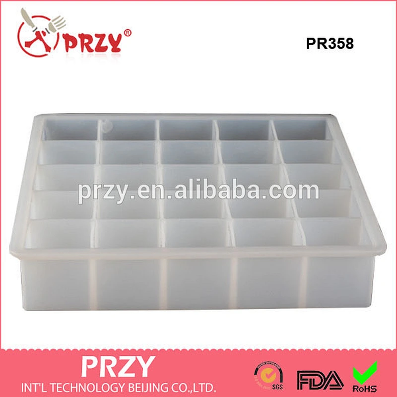 PR358 PRZY Wholesale Eco-friendly 25 Cavities Square Silicone Loaf Soap Bar Molds