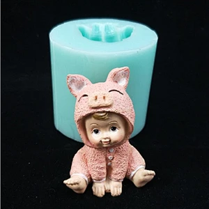 Silicone Soap Resin Molds Children Wearing Hats Babies