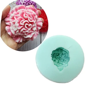 HC0024 Carnation 3D mold Flower Silicone soap molds candle molds Wedding Cake silicone mould