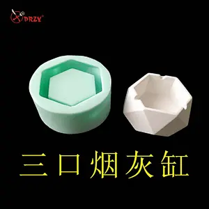 Ashtray with opening silicone mold concrete cement planter flower pot mould