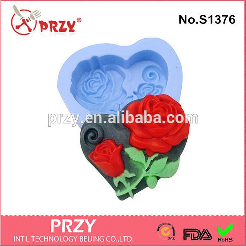 przy rose heart soap mold