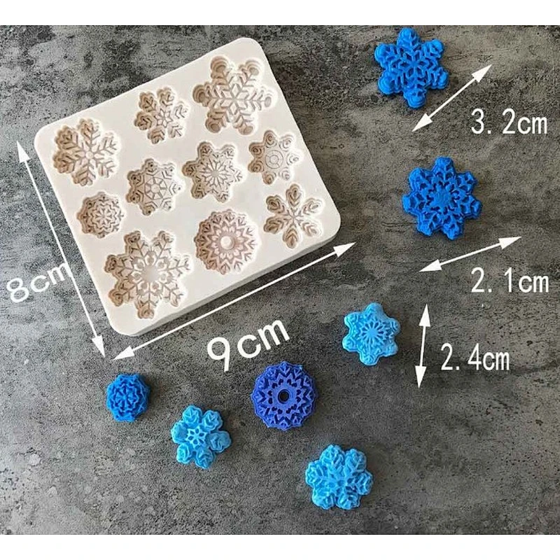 Christmas series snowflake liquid diy fondant cake baking silicone mold