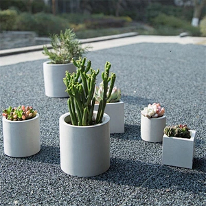 silicone planter mold concrete molds Square shapes three size geometric flower pots Cement planter 3d vase mould