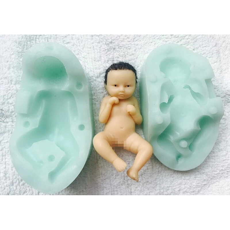 High quality cake decorating fondant 3d reborn babies silicone mold
