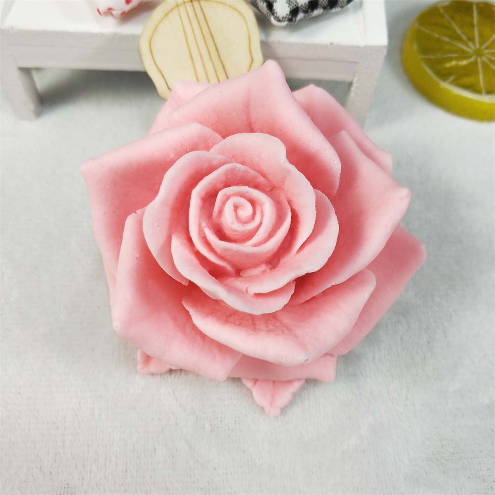 HC0190 PRZY 3D Artificial Flower Bloom Rose Aromatherapy Stone Silicone Soap Mold for Handmade Decoration