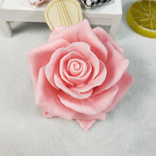 HC0190 PRZY 3D Artificial Flower Bloom Rose Aromatherapy Stone Silicone Soap Mold for Handmade Decoration