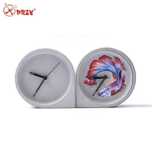 Concrete bedroom cement clock ornament silicone mold