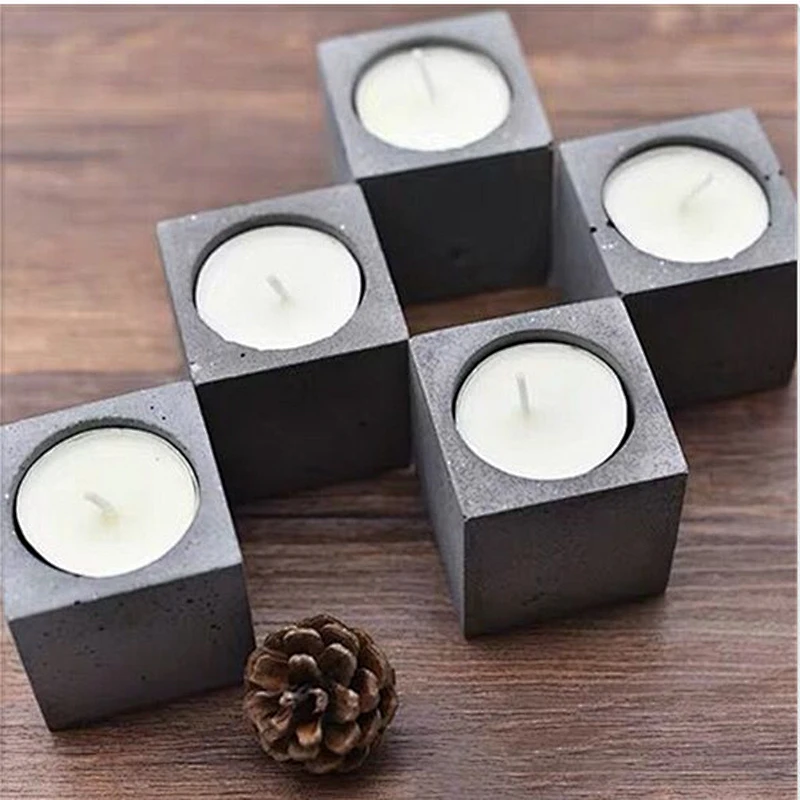 S7045 Cement concrete candlestick shape silicone mold for soap making