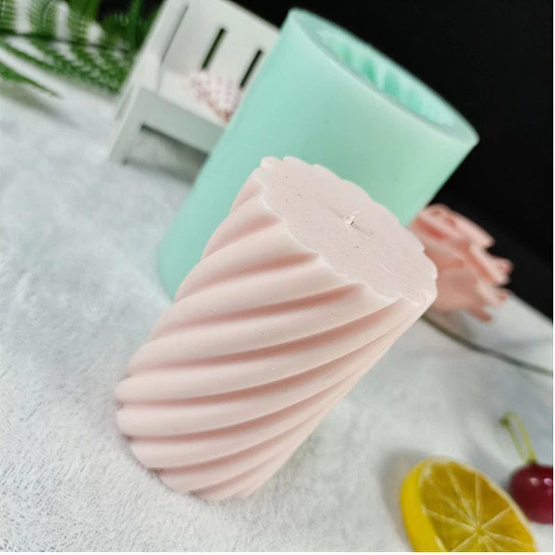 Cylindrical candle gypsum silicone mold christmas soap mould