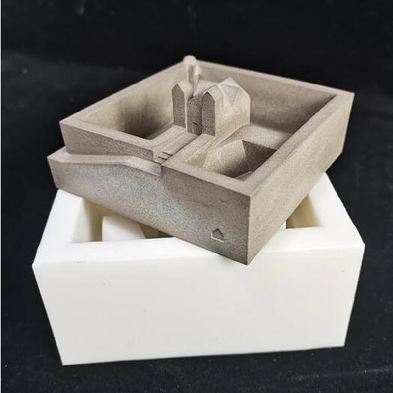 Cement ladder landscape flower pot silicone mold