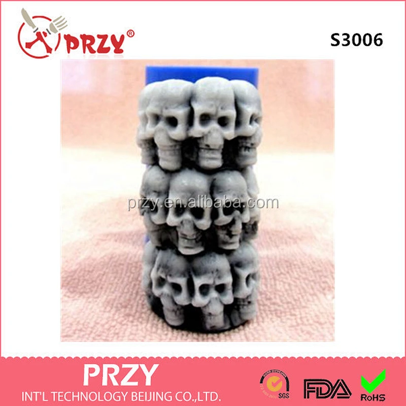 Skulls silicone mold for soap and candles making mould molds Skulls silicone soap molds and candle mould
